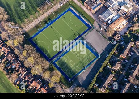 Luftbild der Manchester Grammar School for Boys, aufgenommen aus 1500 Fuß Stockfoto