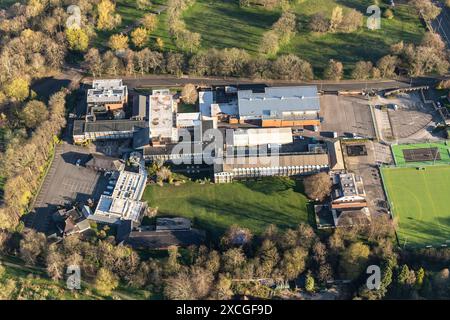 Luftbild der Manchester High School for Girls, aufgenommen aus 1500 Fuß Stockfoto