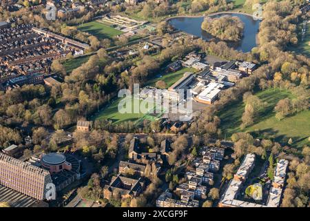 Luftbild der Manchester High School for Girls, aufgenommen aus 1500 Fuß Stockfoto