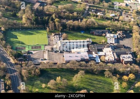 Luftbild der Manchester High School for Girls, aufgenommen aus 1500 Fuß Stockfoto