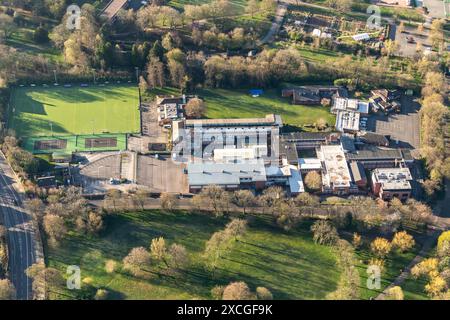 Luftbild der Manchester High School for Girls, aufgenommen aus 1500 Fuß Stockfoto