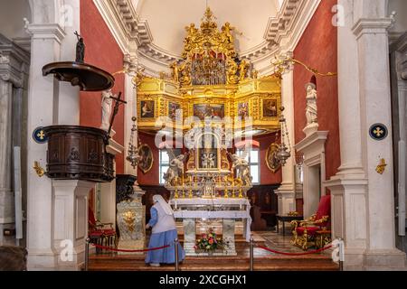 Altar der Kirche des Heiligen Blasius, Dubrovnik, Kroatien, Europa | die Kirche St. Blaise Altar, Dubrovnik, Kroatien, Europa Stockfoto