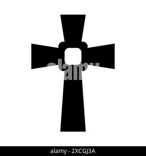 Christliches Kreuz, Symbolform, heiliges Emblem Stock Vektor