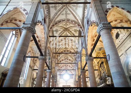 Gotische Basilika di Santa Anastasia (Basilika Saint Anastasia), die im XIII. Bis XV. Jahrhundert im historischen Zentrum von Verona, Provinz Verona, Veneto, IT erbaut wurde Stockfoto