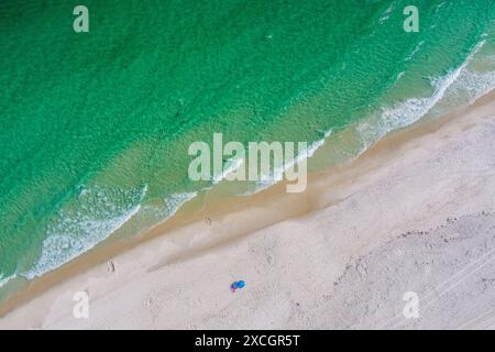Der Strand in Pensacola, Florida, aus der Vogelperspektive Stockfoto