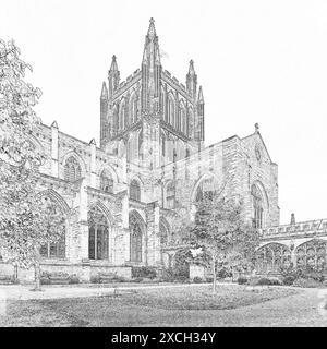 Die Hereford Cathedral ist die Kathedrale der anglikanischen Diözese Hereford in Hereford, England. Stockfoto