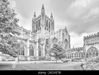 Die Hereford Cathedral ist die Kathedrale der anglikanischen Diözese Hereford in Hereford, England. Stockfoto