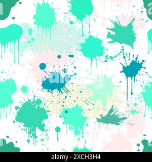 Nahtlose hintergrundfarbene Flecken. Handzeichnung. Nicht AI, Vektorillustration Stock Vektor