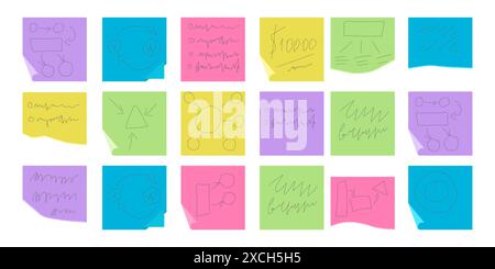 Kanban Project Management System. Flache Zeichentrickabbildung. Objekte auf weißem Hintergrund isoliert. Stock Vektor