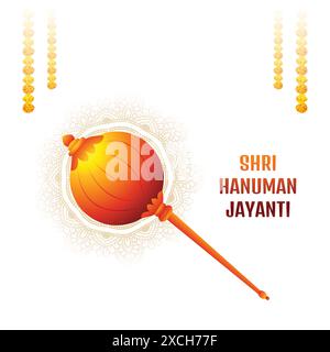 Illustration der Gadda für hanuman jayanti Karten Hintergrund Stock Vektor
