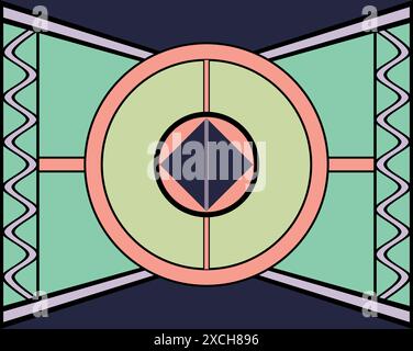 Abstrakte geometrische Formen asymmetrisch gefärbt Stock Vektor