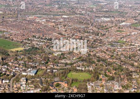 Luftbild der Bauarbeiten der Nottingham Bluecoat Trent Academy aus 1500 Fuß, die Ausgrabungen zeigen Stockfoto