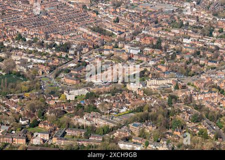 Luftbild der Bauarbeiten der Nottingham Bluecoat Trent Academy aus 1500 Fuß, die Ausgrabungen zeigen Stockfoto