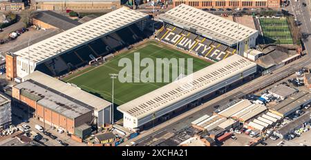 Luftbild des Notts County FC Meadow Lane Stadions aus 1500 Metern Entfernung Stockfoto