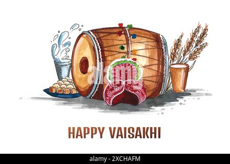 Happy Vaisakhi oder Baisakhi Festival Karte Hintergrund Stock Vektor