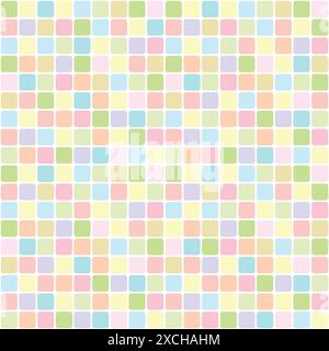 Mosaik aus gerundeten quadratischen Fliesen Illustration, Farbe nahtlose wiederholbare Muster Textur Hintergrund Stock Vektor