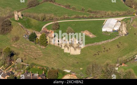 Luftbild von Tutbury Castle aus 1500 Fuß Stockfoto