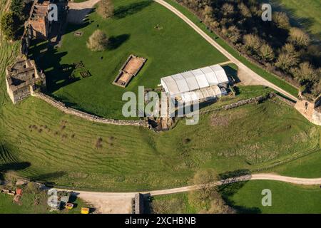 Luftbild von Tutbury Castle aus 1500 Fuß Stockfoto