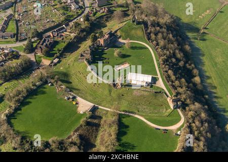 Luftbild von Tutbury Castle aus 1500 Fuß Stockfoto