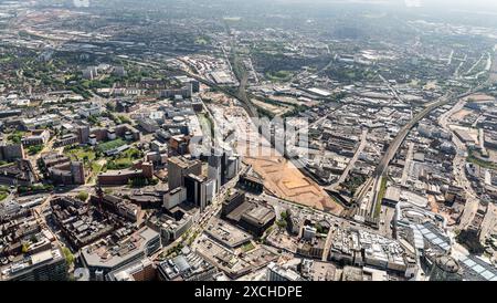 Luftbild der HS2 Curzon Street aus 2000 Fuß Stockfoto