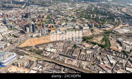 Luftbild der HS2 Curzon Street aus 2000 Fuß Stockfoto