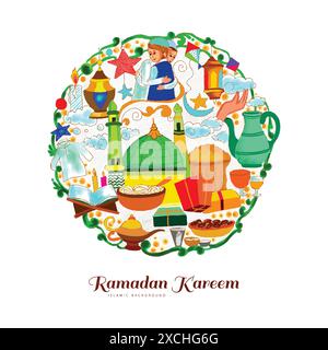 Islamisches ramadan kareem Festival Grußkarte Design Stock Vektor