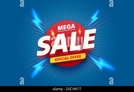 Banner mit Sonderangeboten, Sonderangebot, Plakataufkleber im Geschäft. Vektor Stock Vektor