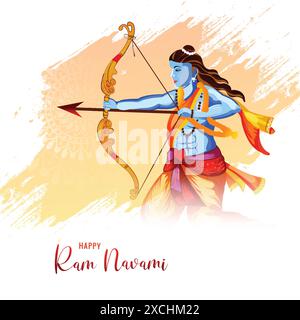 Lord shree ram Navami Festival wünscht Kartenhintergrund Stock Vektor