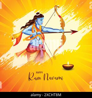 Lord rama shree ram Navami Festival wünscht Karte Illustration Hintergrund Stock Vektor