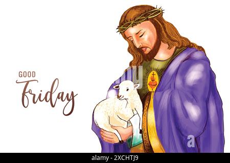 karfreitag mit jesus christus, dem Sohn Gottes, Kartenhintergrund Stock Vektor
