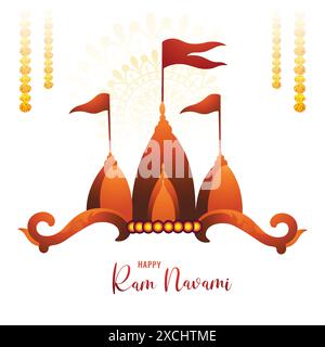 Shri ram Navami Festival Feier Karte Hintergrund Stock Vektor