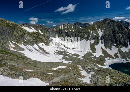 Blick auf die Tatra vom Bystra Lavka Bergpass. Tatra Nationalpark, Slowakei. Stockfoto