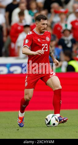 Fußball, Stuttgart, UEFA - EM24, Slowenien. Juni 2024. Dänemark, Deutschland, Stuttgart, Football Arena, Pierre-Emile Hojbjerg (Dänemark, 23), Quelle: HMB Media/Alamy Live News Stockfoto