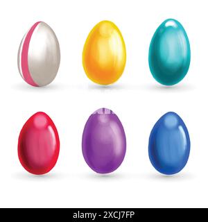 Happy easter – farbenfrohe Eiersets Stock Vektor