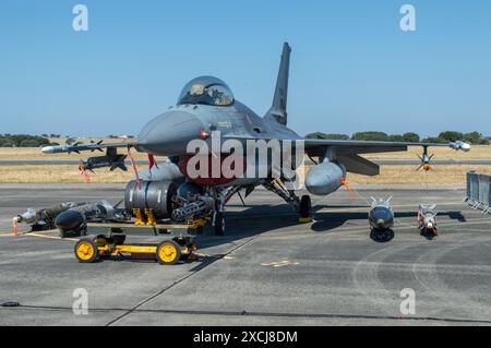 F-16 Kampfflugzeug der portugiesischen Luftwaffe Stockfoto