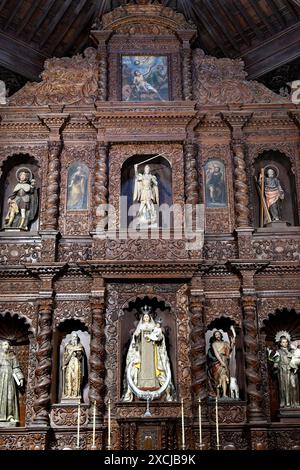 Garachico, Santa Ana Kirche. Kapelle Nuestra Señora del Carmen mit barockem Altar (17. Jahrhundert). Teneriffa, Kanarische Inseln, Spanien. Stockfoto