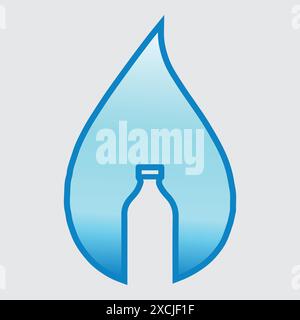Logo aus der Form von Wasser und Flaschen Stock Vektor