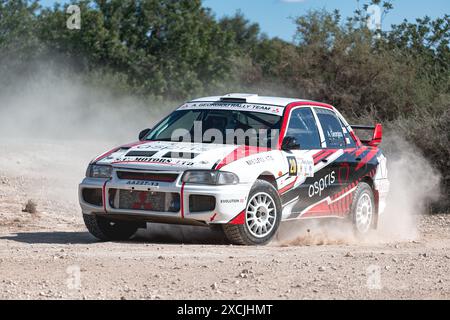 Anogyra, Zypern - 29. Januar 2023: Mitsubishi Lancer Evo VII Rallye beim Anogyra Rally Sprint 2023 Stockfoto