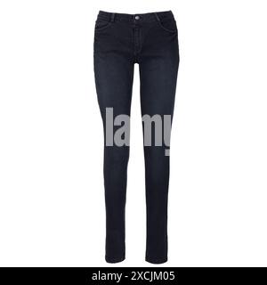 Vorderansicht der klassischen Jeans in Dunkelblau Stockfoto