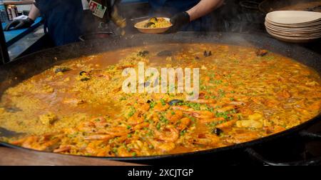 Paella, Borough Market, Borough, Southwark, London, UK Stockfoto