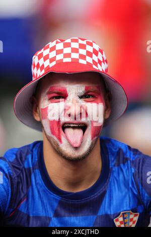 München, Deutschland. Juni 2024. Während des UEFA Euro 2024-Spiels zwischen Deutschland und Schottland, Gruppe A, DATE 1, spielten Kroatien Fans am 14. Juni 2024 im Allianz Arena Stadion in München. (Foto: Bagu Blanco/SIPA USA) Credit: SIPA USA/Alamy Live News Stockfoto