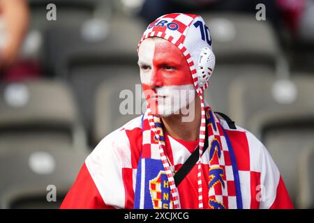 München, Deutschland. Juni 2024. Während des UEFA Euro 2024-Spiels zwischen Deutschland und Schottland, Gruppe A, DATE 1, spielten Kroatien Fans am 14. Juni 2024 im Allianz Arena Stadion in München. (Foto: Bagu Blanco/SIPA USA) Credit: SIPA USA/Alamy Live News Stockfoto