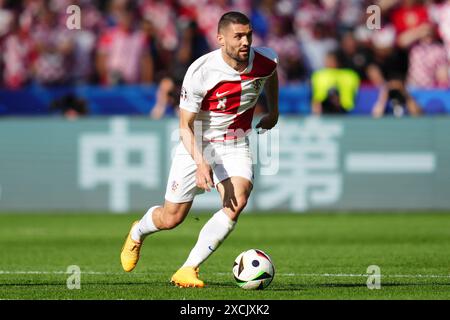 München, Deutschland. Juni 2024. Mateo Kovacic (Kroatien) spielte während des UEFA Euro 2024-Spiels zwischen Deutschland und Schottland, Gruppe A, DATE 1, am 14. Juni 2024 im Allianz Arena Stadion in München. (Foto: Bagu Blanco/SIPA USA) Credit: SIPA USA/Alamy Live News Stockfoto
