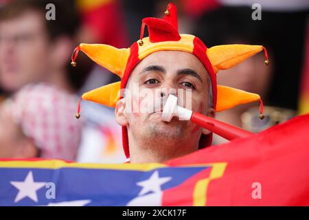 München, Deutschland. Juni 2024. Während des Spiels der UEFA Euro 2024 zwischen Deutschland und Schottland, Gruppe A, DATE 1, spielten die spanischen Fans am 14. Juni 2024 im Allianz Arena Stadion in München. (Foto: Bagu Blanco/SIPA USA) Credit: SIPA USA/Alamy Live News Stockfoto