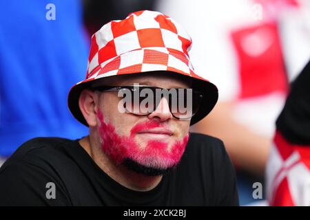München, Deutschland. Juni 2024. Während des UEFA Euro 2024-Spiels zwischen Deutschland und Schottland, Gruppe A, DATE 1, spielten Kroatien Fans am 14. Juni 2024 im Allianz Arena Stadion in München. (Foto: Bagu Blanco/SIPA USA) Credit: SIPA USA/Alamy Live News Stockfoto
