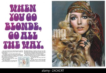 1969 in Clairol geborene Blondine Ad Stockfoto