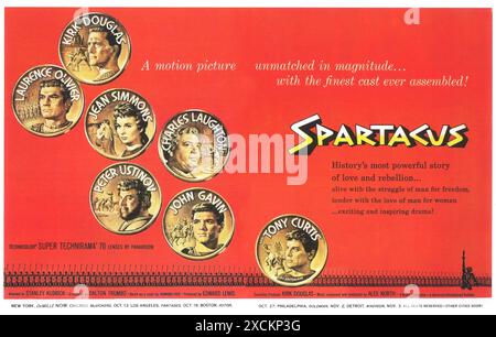 1960 Spartacus-Filmplakat unter der Regie von Stanley Kubrick mit Kirk Douglas Stockfoto