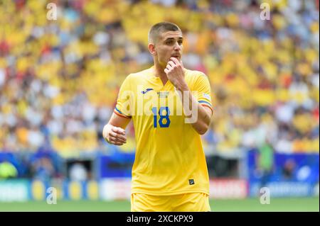 München, Deutschland. Juni 2024. München, 17. Juni 2024: Razvan Marin (18 Rumänien) während des Gruppenspiels der UEFA EURO 2024 zwischen Rumänien und der Ukraine in der Arena München. (Sven Beyrich/SPP) Credit: SPP Sport Press Photo. /Alamy Live News Stockfoto