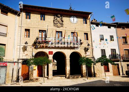 Fassade in Pancorbo, Burgos, Spanien Stockfoto