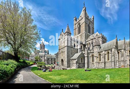 Außenansicht der Christ Church Cathedral im Sommer, Dublin, Leinster, Irland Stockfoto